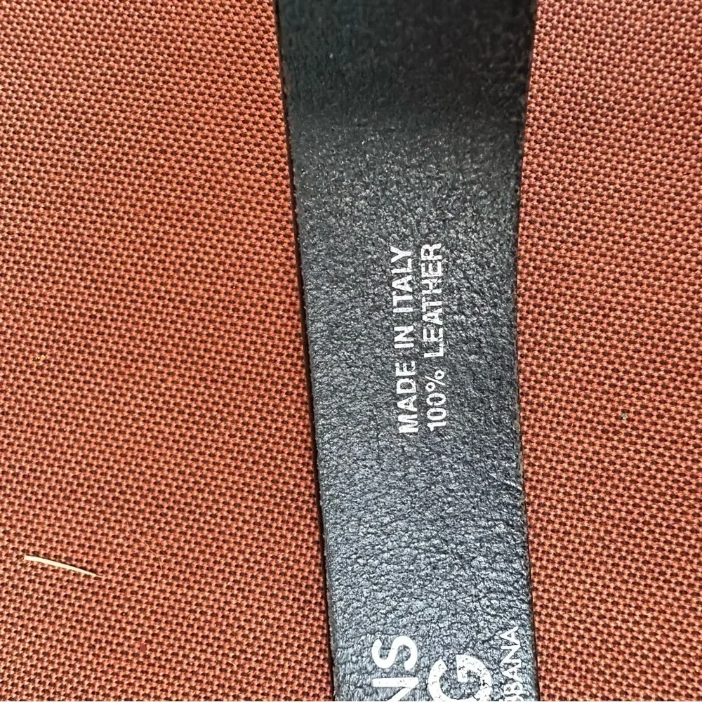 Dolce & Gabbana Black Leather Belt Kids 19-23 waist 50-60CM LOGO Designer 3053 Y